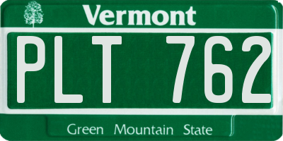 VT license plate PLT762
