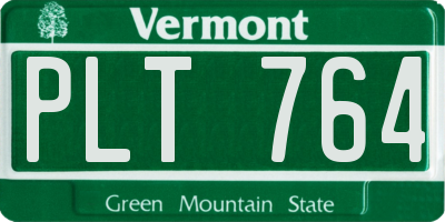 VT license plate PLT764