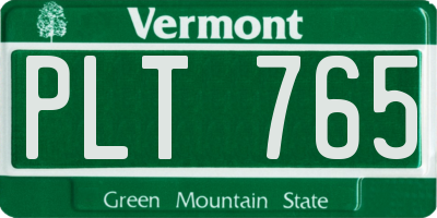 VT license plate PLT765
