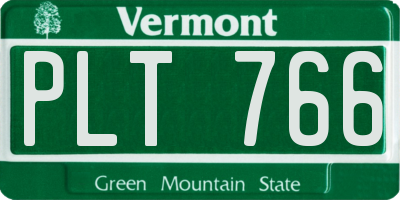 VT license plate PLT766