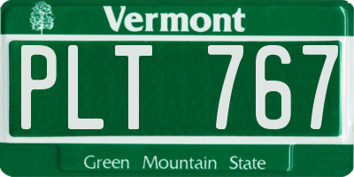 VT license plate PLT767