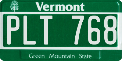 VT license plate PLT768