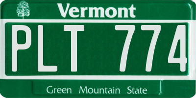 VT license plate PLT774