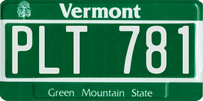 VT license plate PLT781
