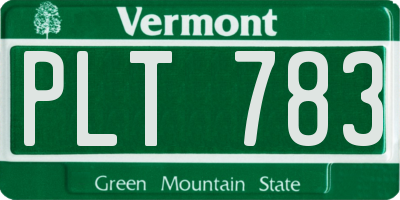 VT license plate PLT783