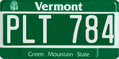 VT license plate PLT784