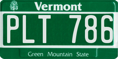 VT license plate PLT786