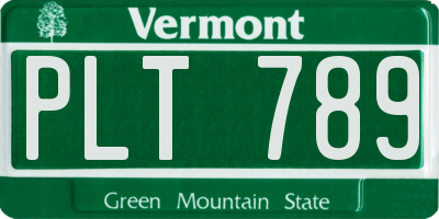 VT license plate PLT789