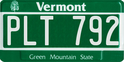 VT license plate PLT792
