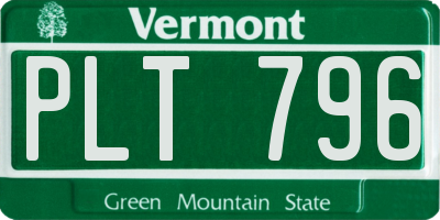 VT license plate PLT796