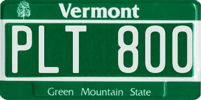 VT license plate PLT800