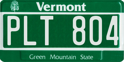 VT license plate PLT804