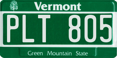 VT license plate PLT805