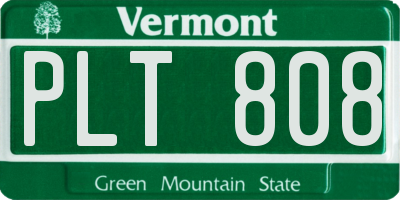 VT license plate PLT808