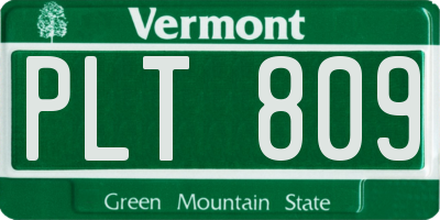 VT license plate PLT809