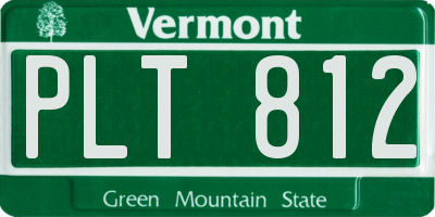 VT license plate PLT812