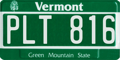 VT license plate PLT816