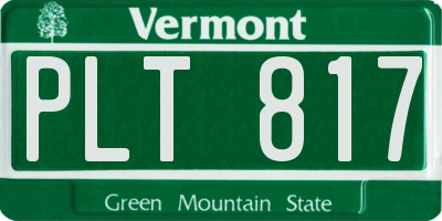 VT license plate PLT817