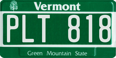 VT license plate PLT818
