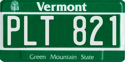VT license plate PLT821