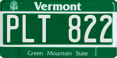 VT license plate PLT822