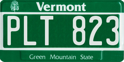 VT license plate PLT823