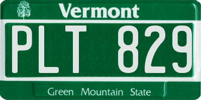 VT license plate PLT829