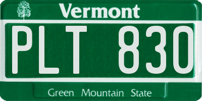 VT license plate PLT830