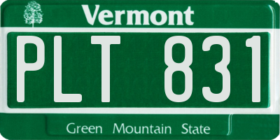 VT license plate PLT831