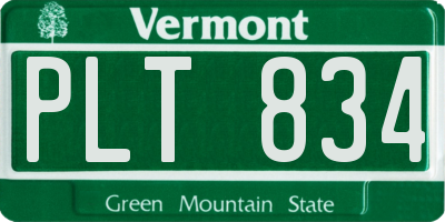 VT license plate PLT834