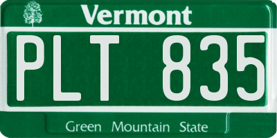 VT license plate PLT835