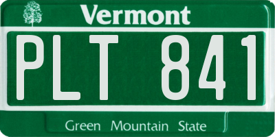 VT license plate PLT841