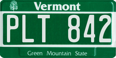 VT license plate PLT842