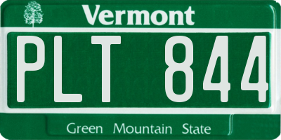 VT license plate PLT844