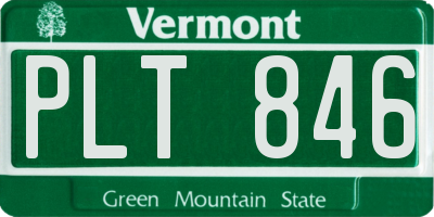 VT license plate PLT846