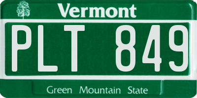 VT license plate PLT849