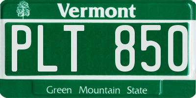 VT license plate PLT850