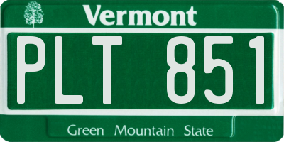 VT license plate PLT851