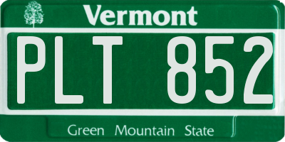 VT license plate PLT852
