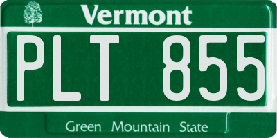 VT license plate PLT855