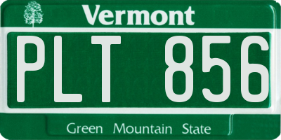 VT license plate PLT856