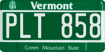 VT license plate PLT858