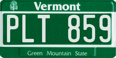 VT license plate PLT859