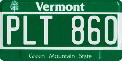 VT license plate PLT860