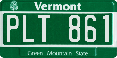 VT license plate PLT861