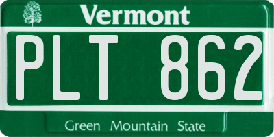VT license plate PLT862