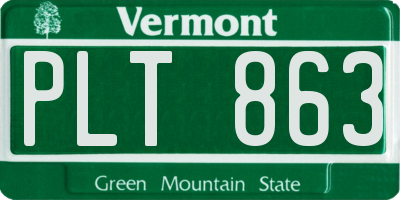 VT license plate PLT863