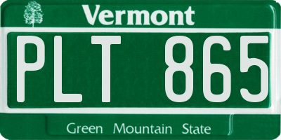 VT license plate PLT865