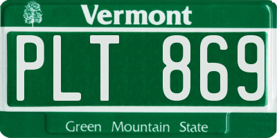 VT license plate PLT869