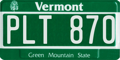VT license plate PLT870